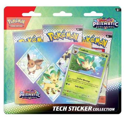 Pokemon TCG: Scarlet & Violet-Prismatic Evolutions Blister Tech Sticker Collection Leafeon