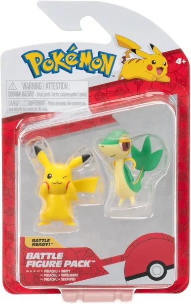 Pokemon First Partner Battle Figure 2-Pack: Snivy & Pikachu
